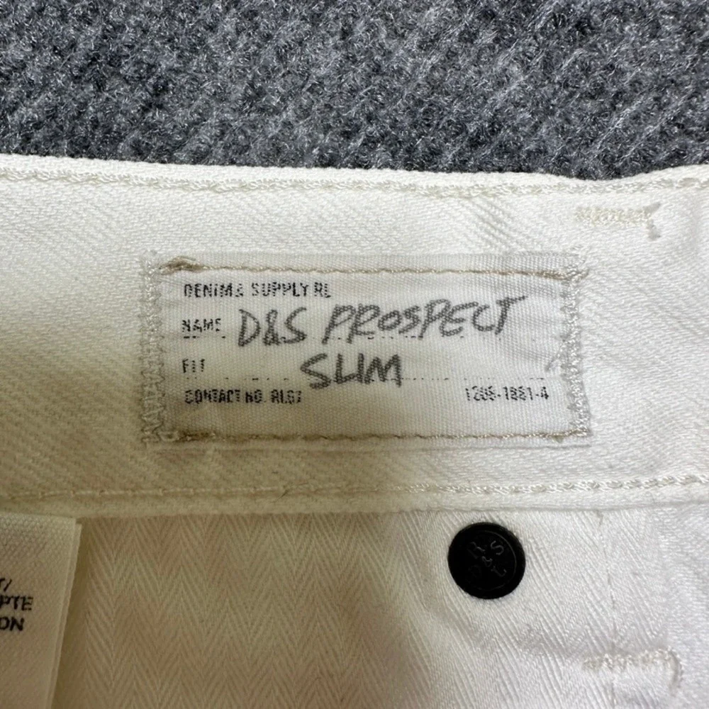 Denim & Supply Ralph Lauren Prospect Slim White Distressed Jeans 38/30 Mens